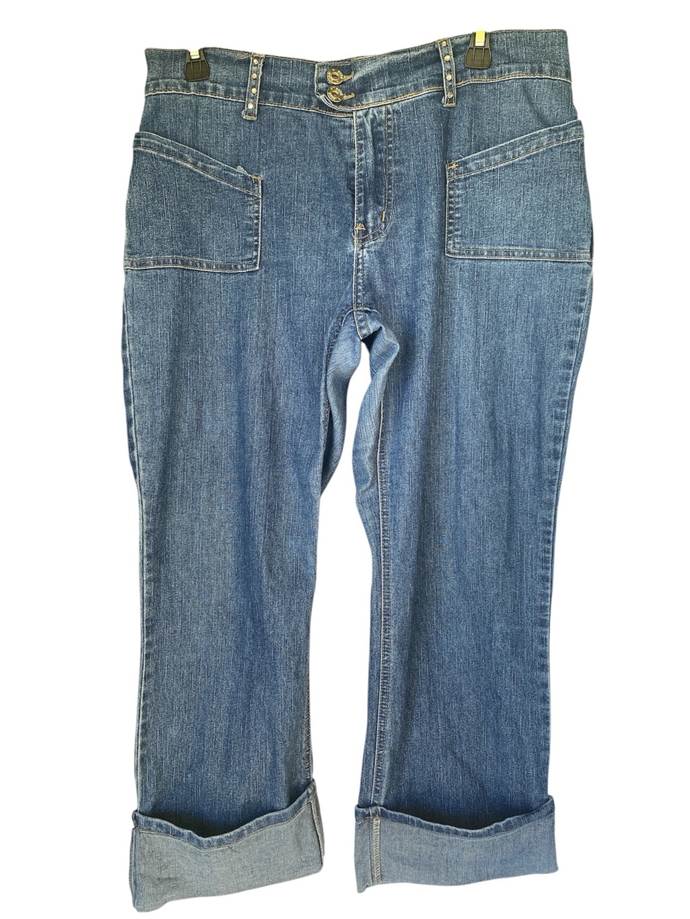 Eckounltd 17/18 women blue relaxed straight cropped jeans